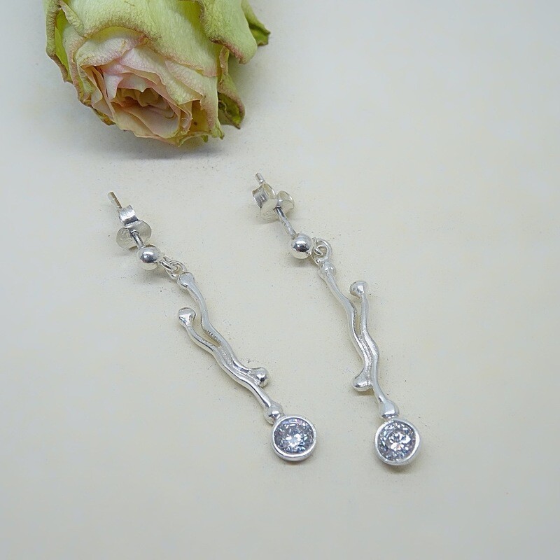 Silver earrings - Crystal stones