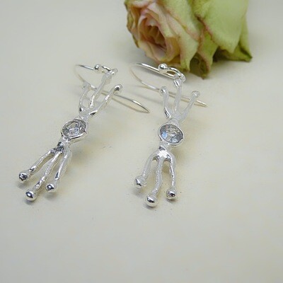 Silver earrings - Crystal stones