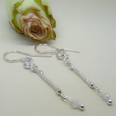 Silver earrings - Crystal stones