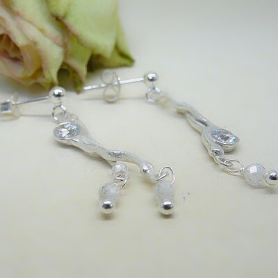 Silver earrings - Crystal stones