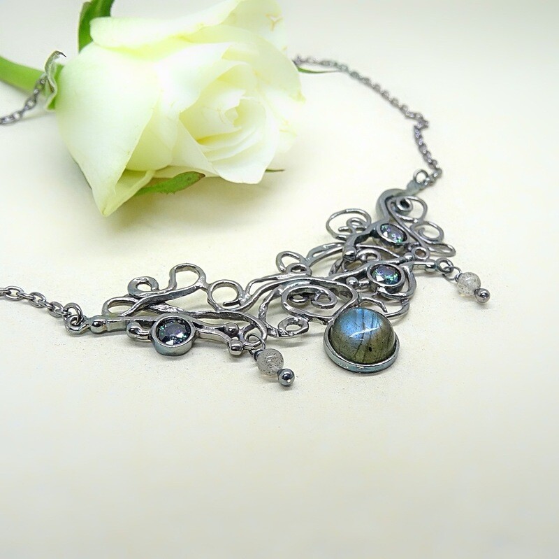 Fairytale silver necklace - Labradorite stone Fairytale silver necklace - Labradorite stone