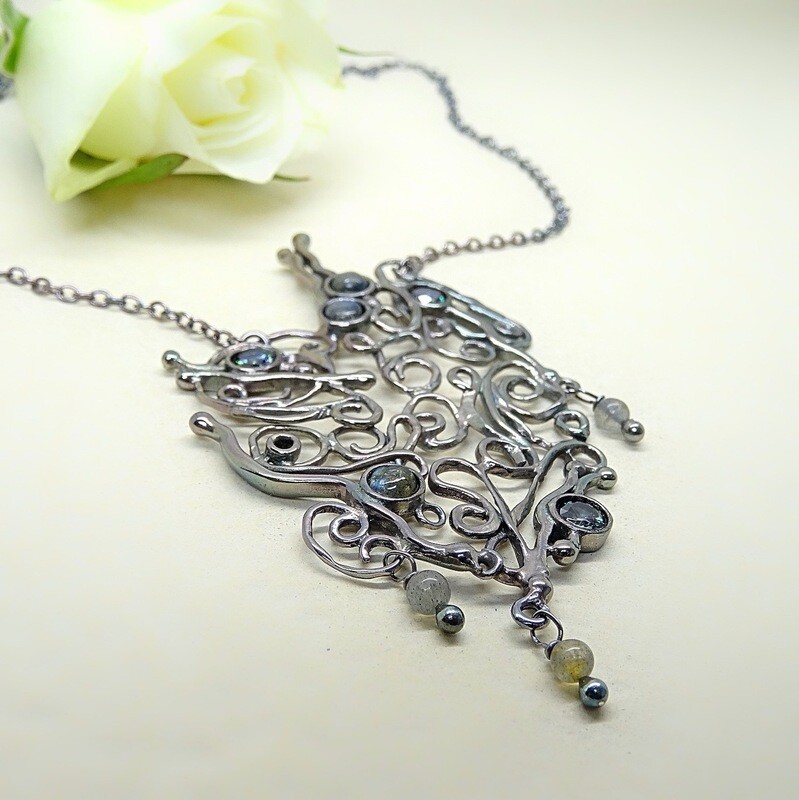 Fairytale silver necklace - Labradorite stone Fairytale silver necklace - Labradorite stone