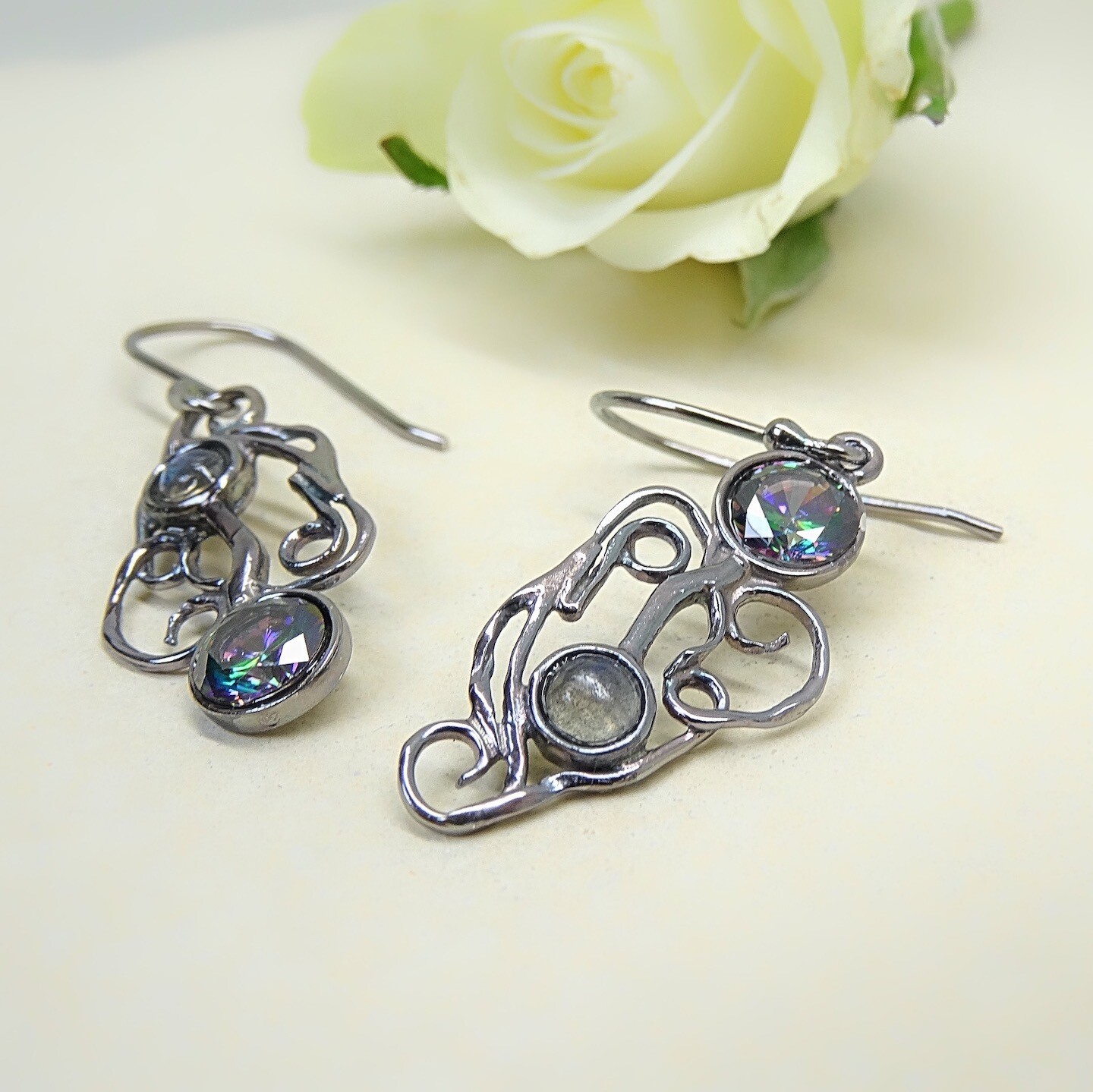 Silver Earrings - Cubic Zirconia stones