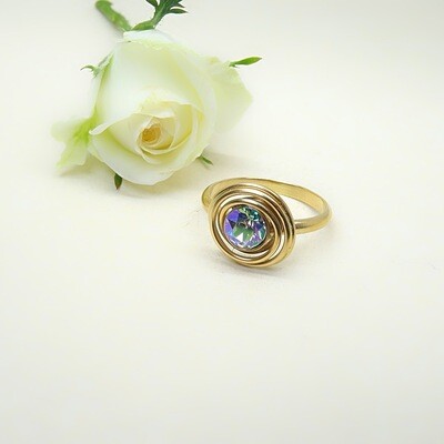 Silver gold-plated ring - Paradise Shine Swarovski Silver gold-plated ring - Paradise Shine Swarovski