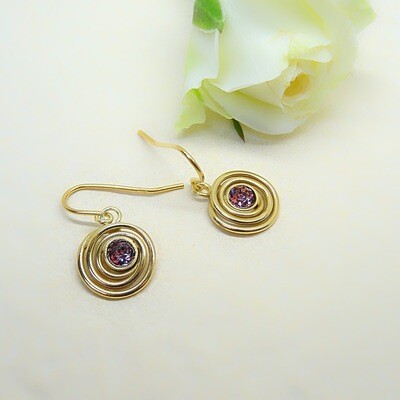Gold-plated earrings - Antique Pink Swarovski Gold-plated earrings - Antique Pink Swarovski
