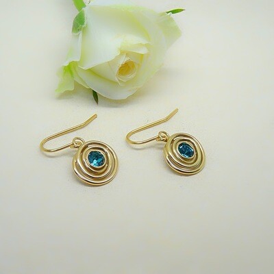 Gold-plated earrings - Blue Zircon Swarovski Gold-plated earrings - Blue Zircon Swarovski