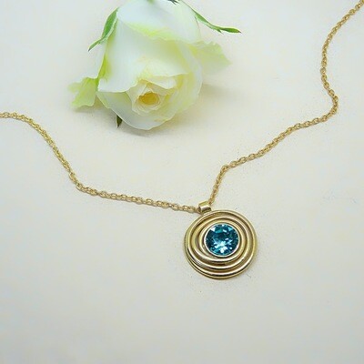 Gold-plated pendant - Blue Zircon Swarovski Gold-plated pendant - Blue Zircon Swarovski