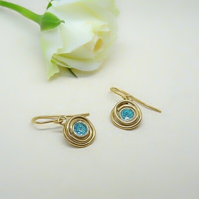 Gold-plated earrings - Light Turquoise Swarovski Gold-plated earrings - Light Turquoise Swarovski