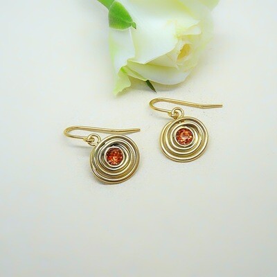 Gold-plated earrings - Tangerine Swarovski Gold-plated earrings - Tangerine Swarovski