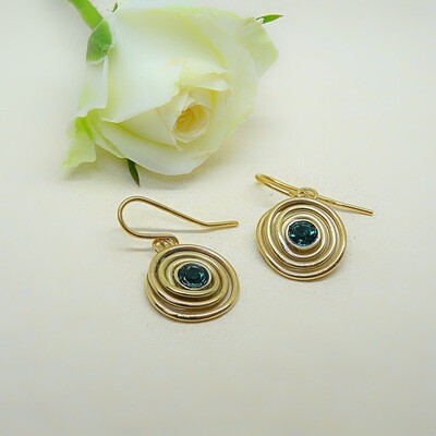 Gold-plated earrings - Emerald Swarovski Gold-plated earrings - Emerald Swarovski