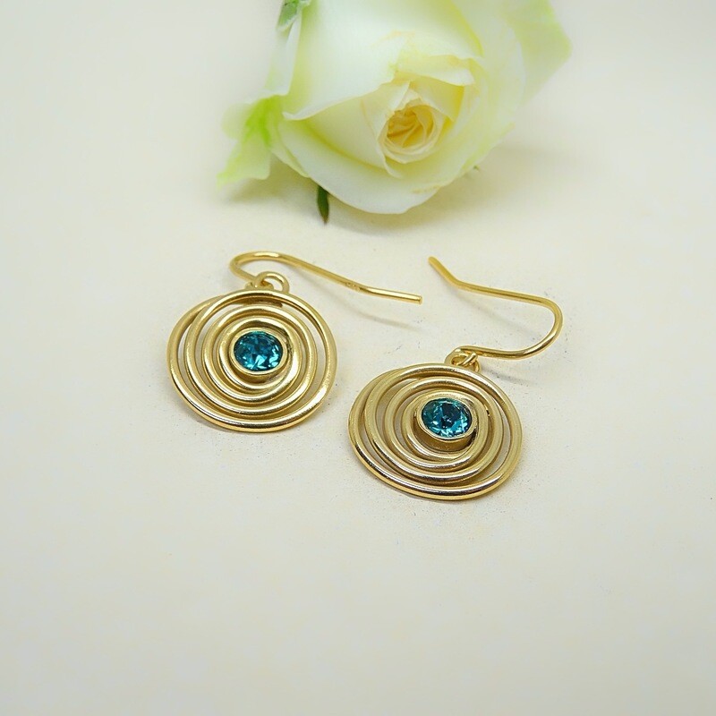 Gold-plated earrings - Blue Zircon Swarovski Gold-plated earrings - Blue Zircon Swarovski