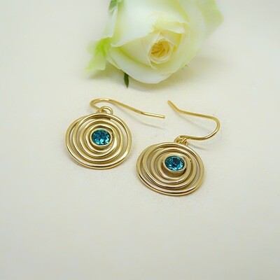 Gold-plated earrings - Blue Zircon Swarovski Gold-plated earrings - Blue Zircon Swarovski