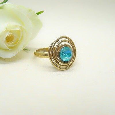 Silver gold-plated ring - Laguna DeLite Swarovski Silver gold-plated ring - Laguna DeLite Swarovski