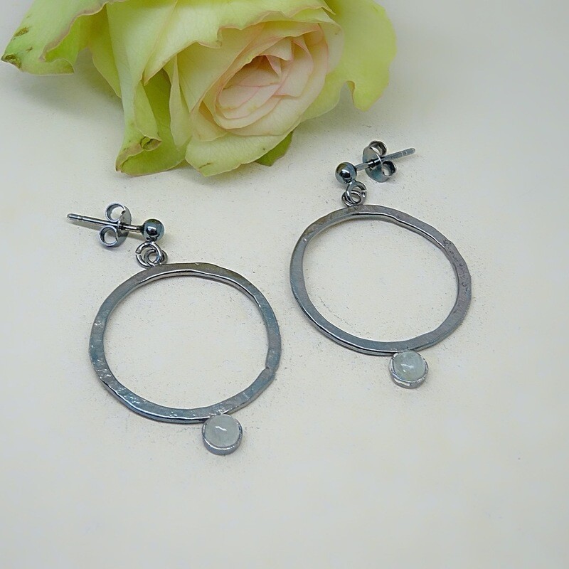 Silver earrings - Aquamarine gemstones