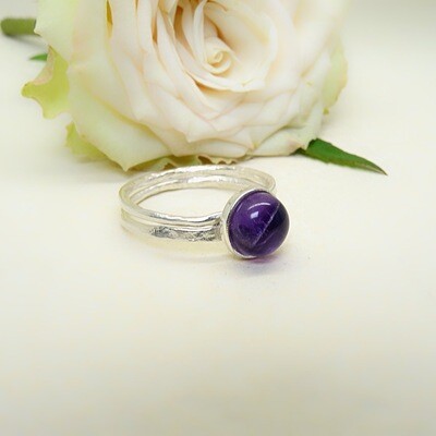 Silver ring - Amethyst stone