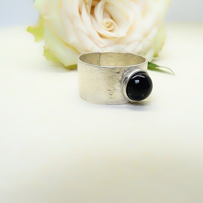 Silver ring - Black Onyx stone