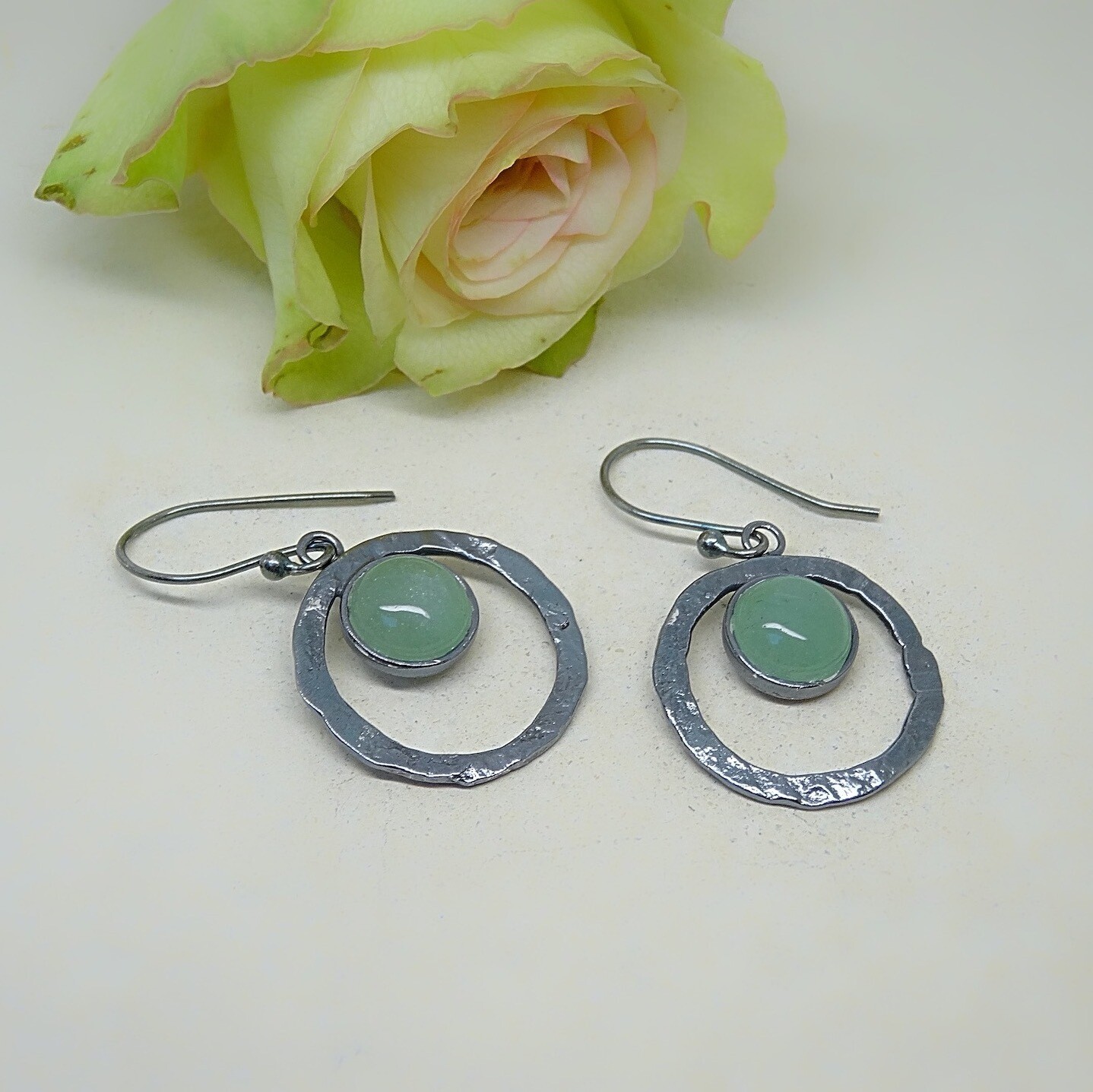 Silver earrings - Aventurine