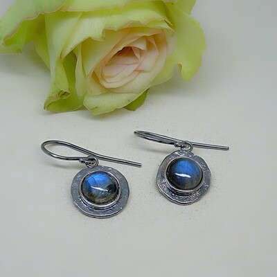 Silver earrings - Labradorite gemstones