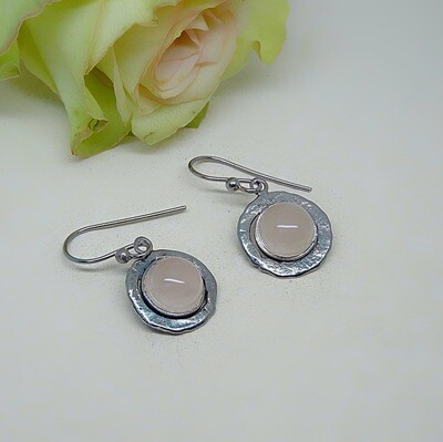 Silver earrings - Pink Quartz gemstones
