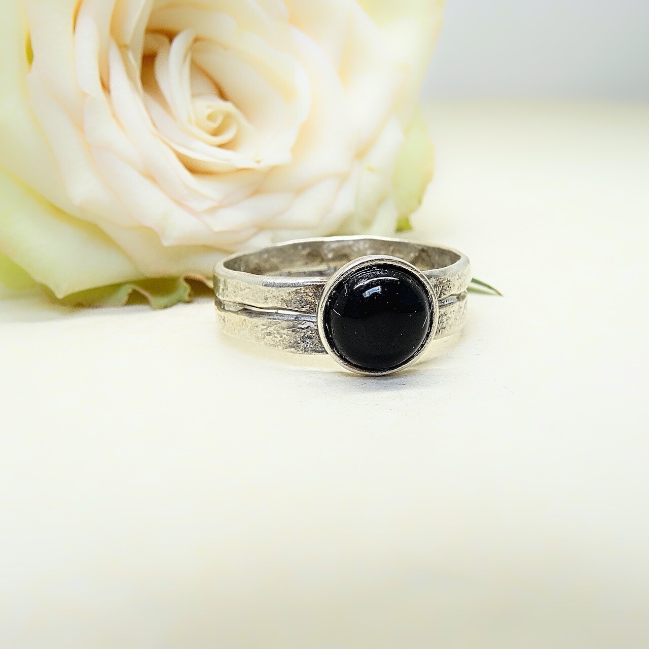 Silver ring - Black Onyx stone