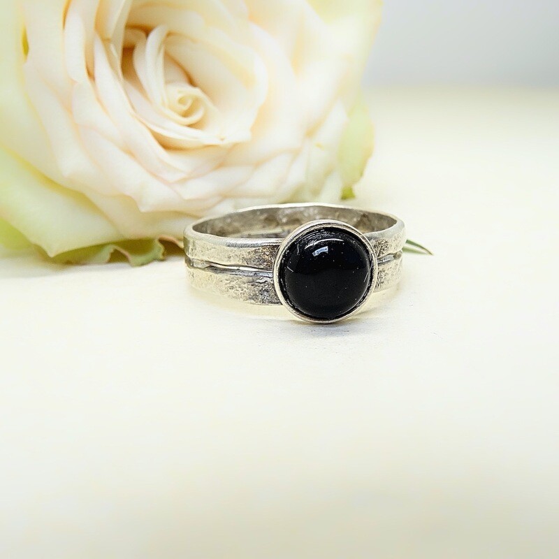 Silver ring - Black Onyx stone