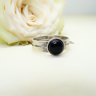 Silver ring - Black Onyx stone