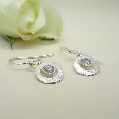 Silver earrings - crystal cubic zirconia