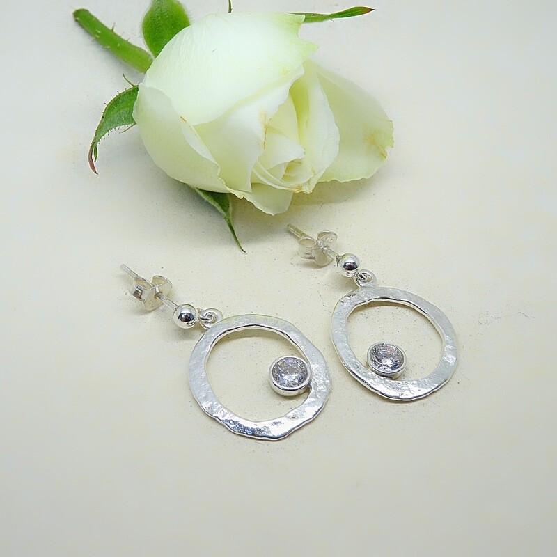 Silver earrings - crystal cubic zirconia