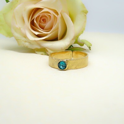 Silver gold-plated ring - Blue Zircon Swarovski Silver gold-plated ring - Blue Zircon Swarovski