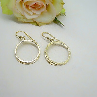 Silver earrings - Hammered silver