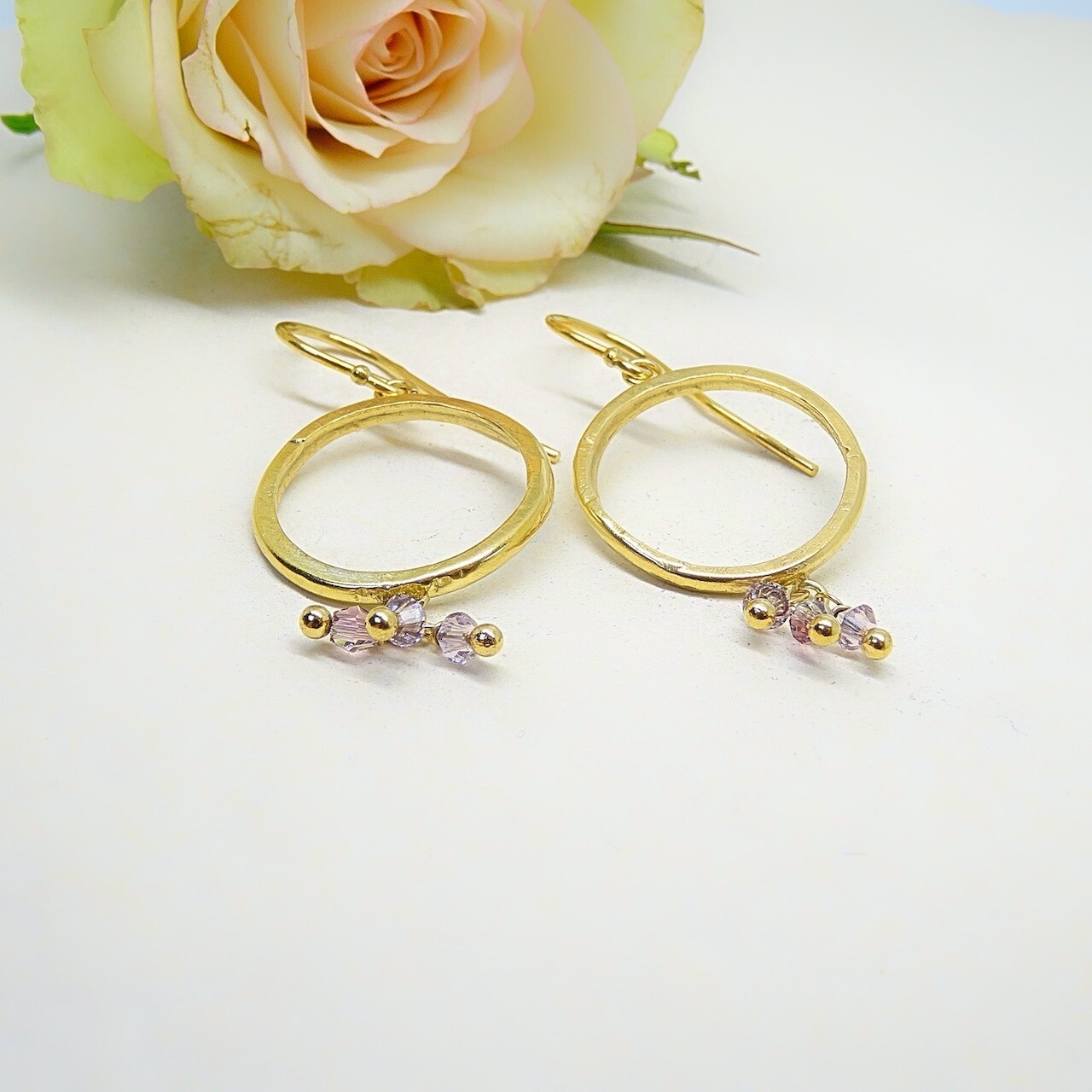 Silver earrings - Swarovski Amethyst