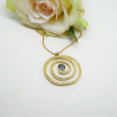 Gold plated silver pendant - Mistic zirconia