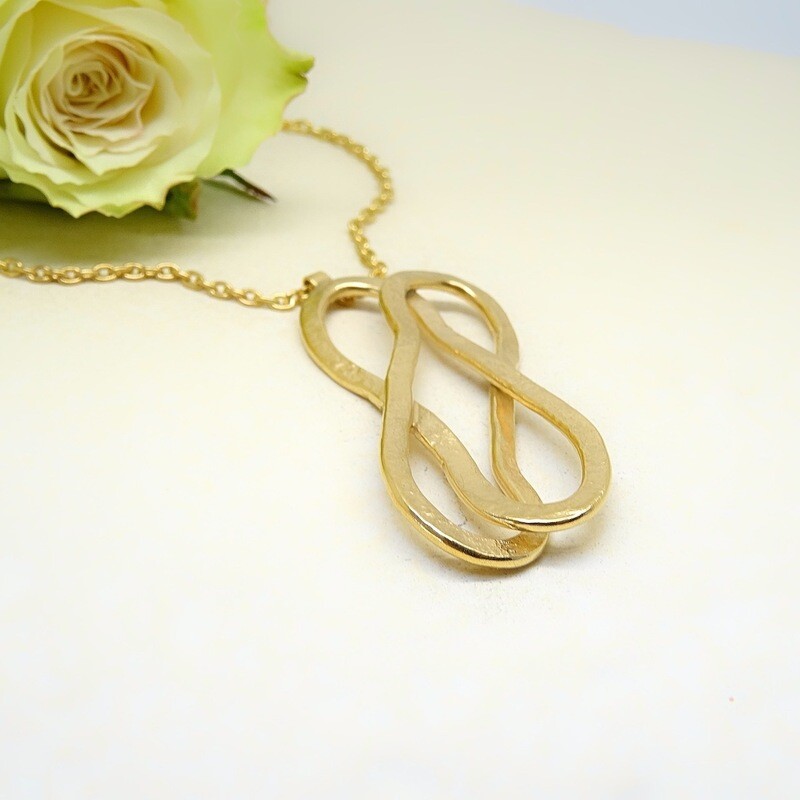 Gold plated silver pendant - Elliptical