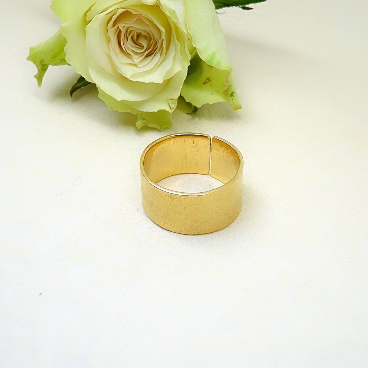 Silver gold-plated ring - mat finishing