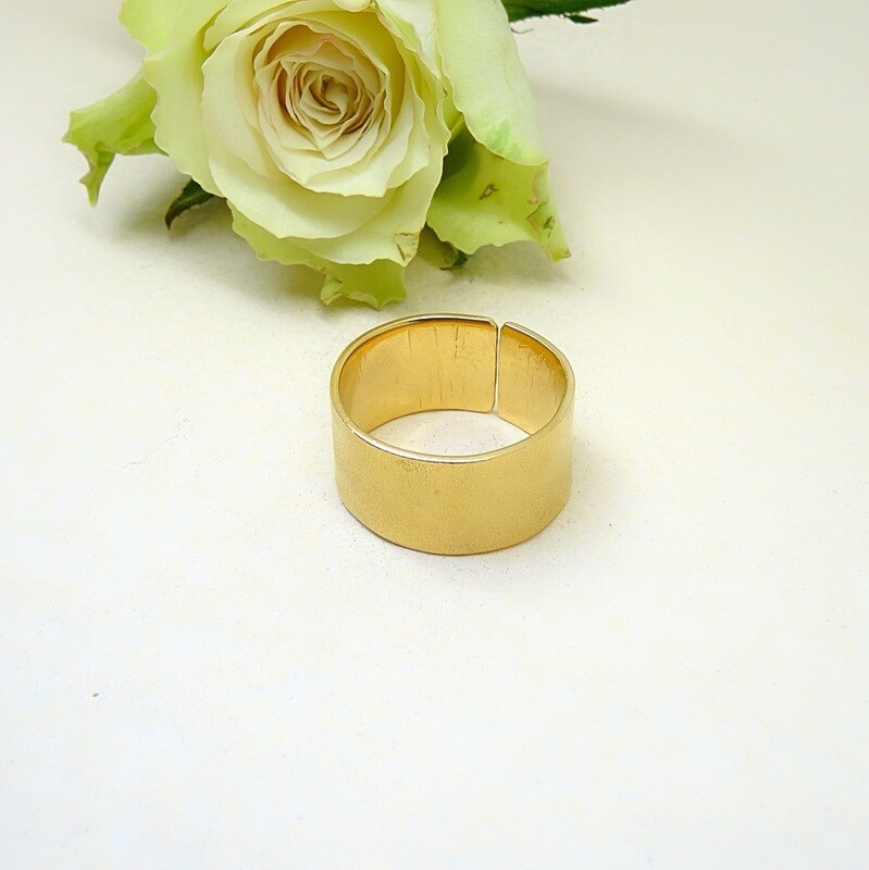 Silver gold-plated ring - mat finishing