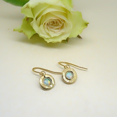 Silver earrings - White Opal