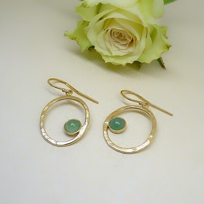 Silver earrings - Aventurine