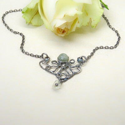 Silver necklace - Aquamarine Silver necklace - Aquamarine