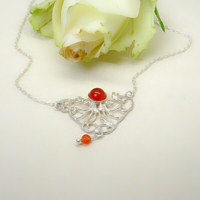 Silver necklace - Carnelian Silver necklace - Carnelian