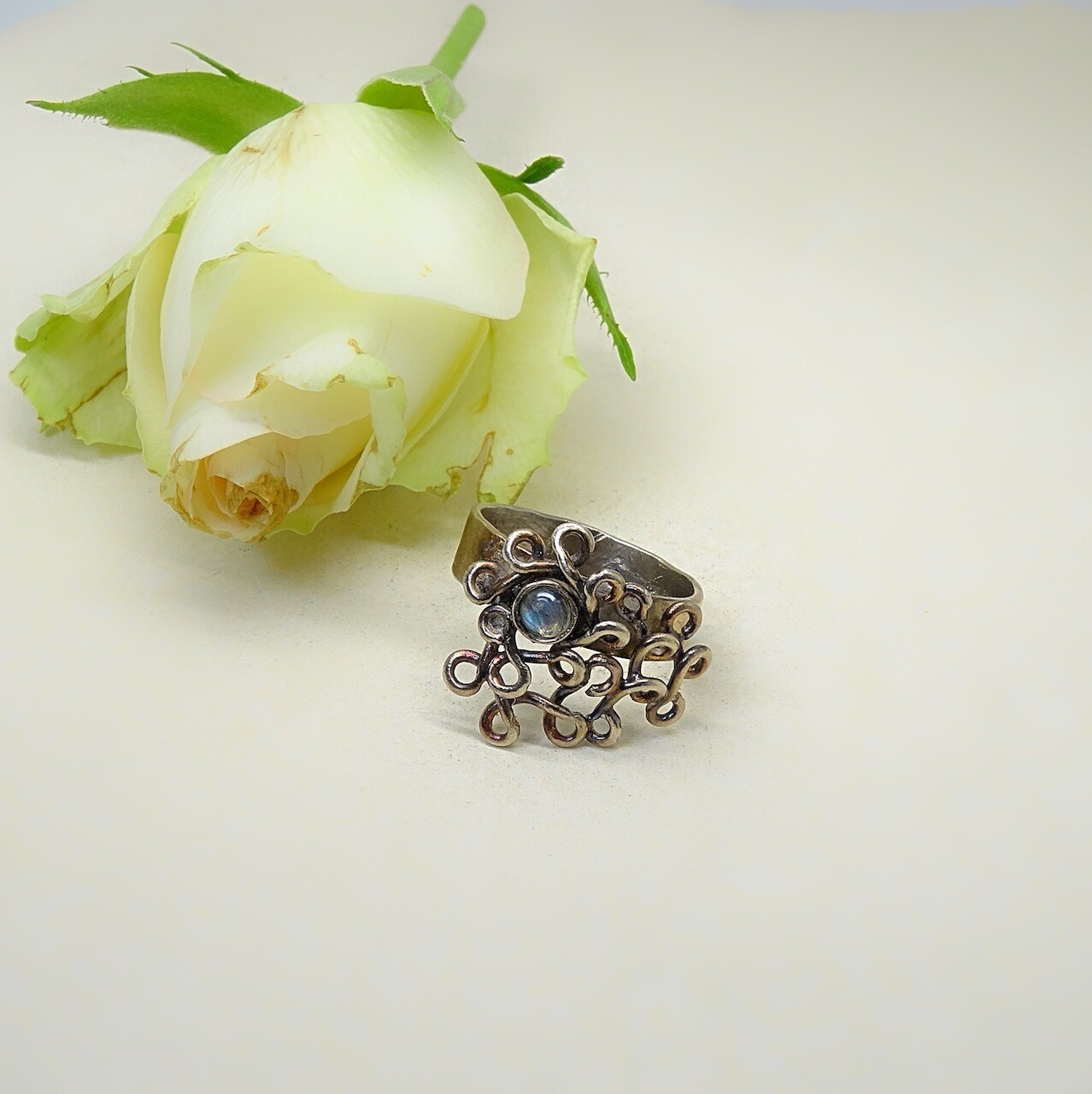 Silver ring - Labradorite