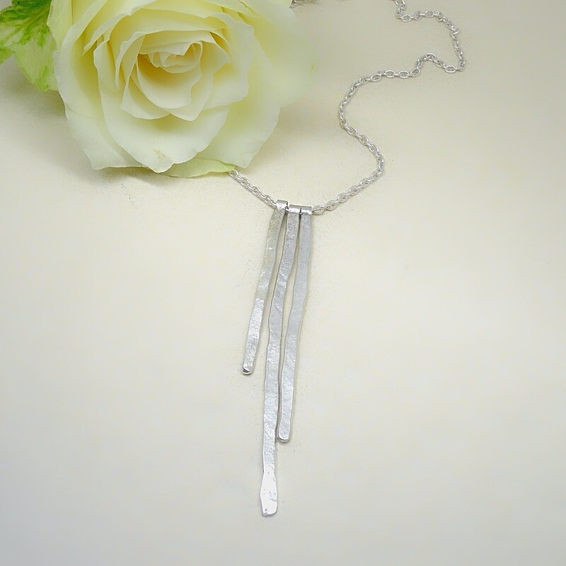 Silver pendant - Hammered silver