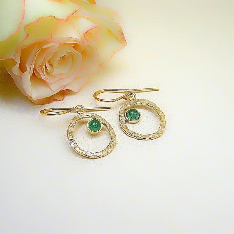 Silver earrings - Aventurine