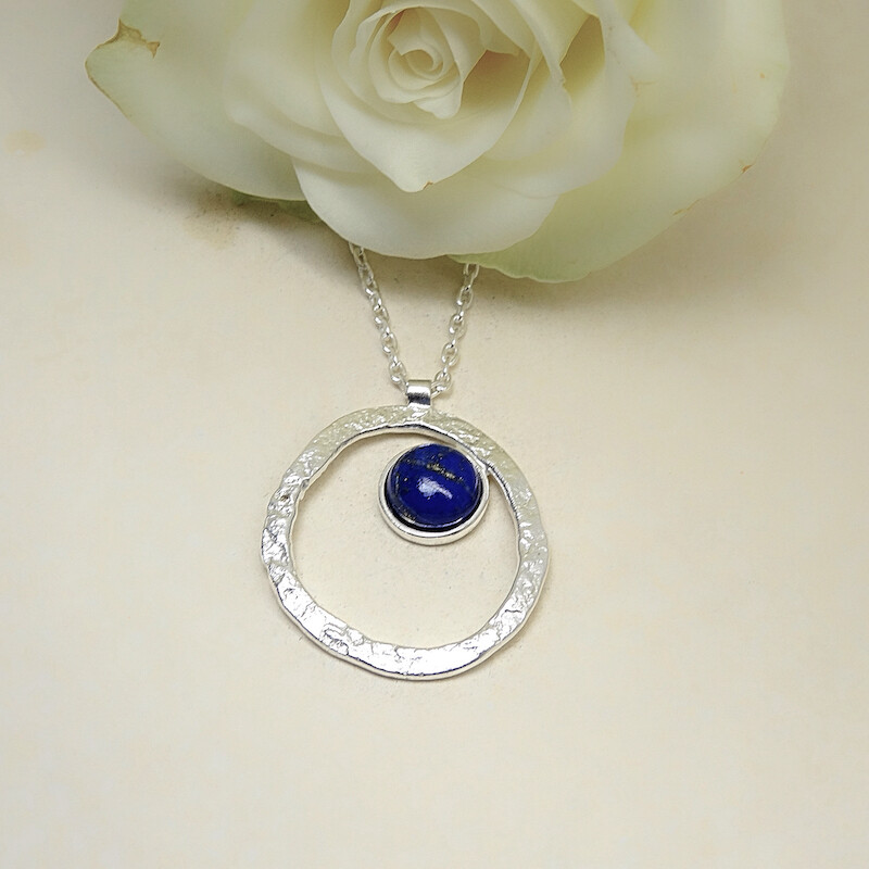 Gold plated silver pendant - Lapis Lazuli