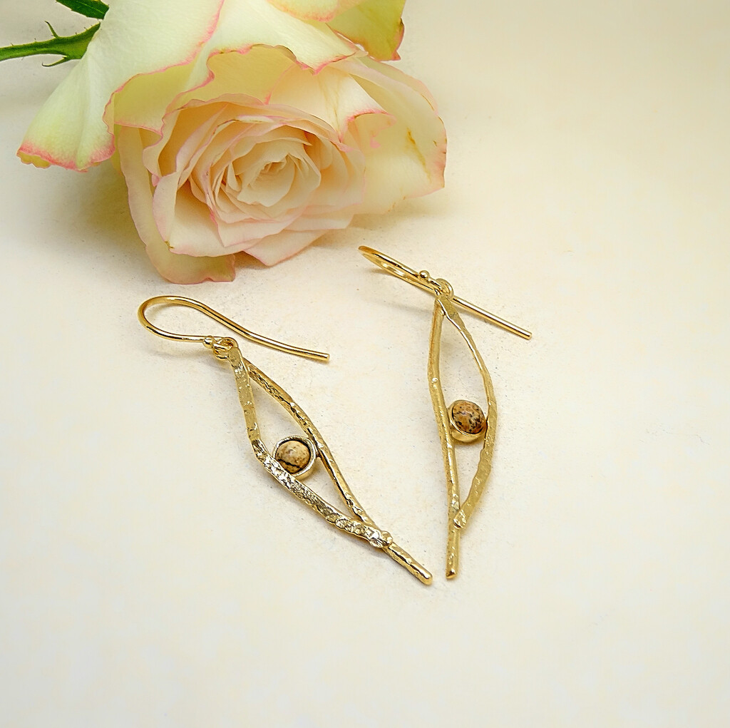 Silver earrings - Jasper