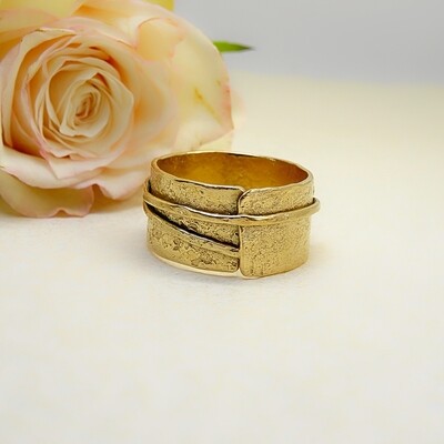 Silver gold plated ring