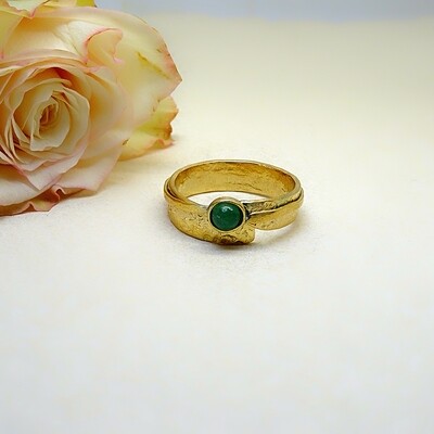 Silver ring goldplated - Aventurine