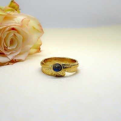 Silver ring gold plated - Labradorite