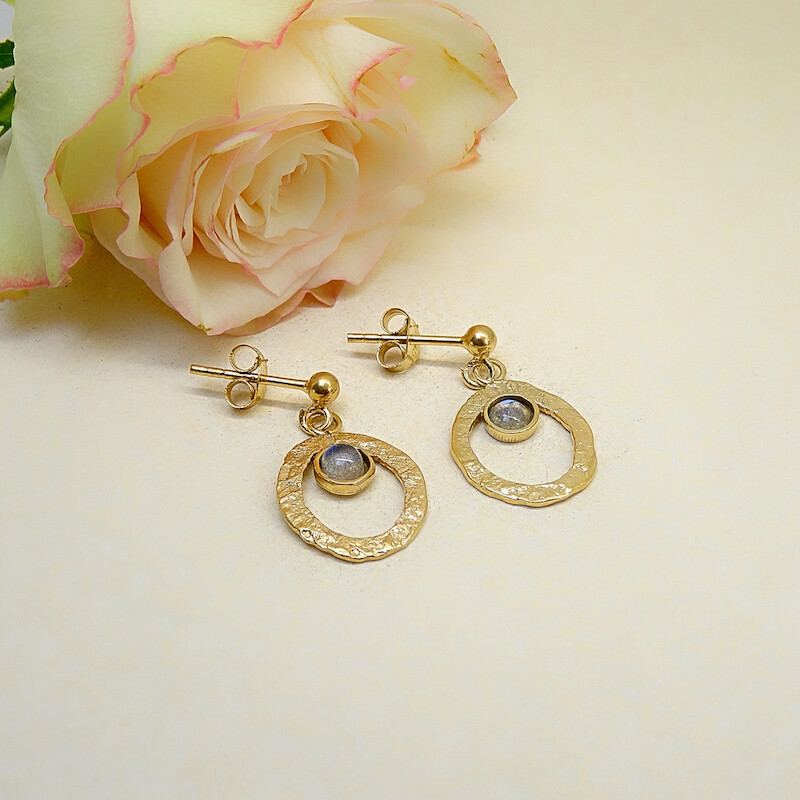 Goldplated earrings - Labradorite