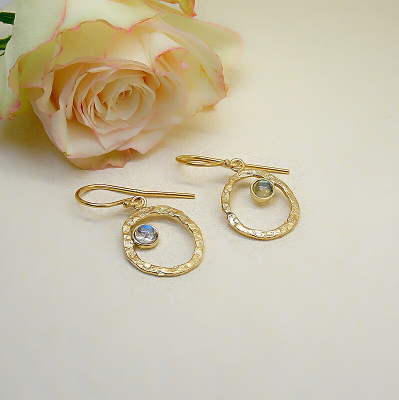 Silver earrings - Labradorite