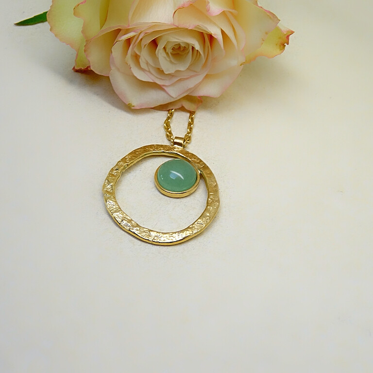 Gold plated pendant - Aventurine